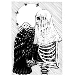 Skeleton and Vulture - Art Print